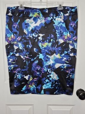 NWOT Reitmans Plus Size 14 Multi-Color Pencil Skirt Abstract Print Knee Length